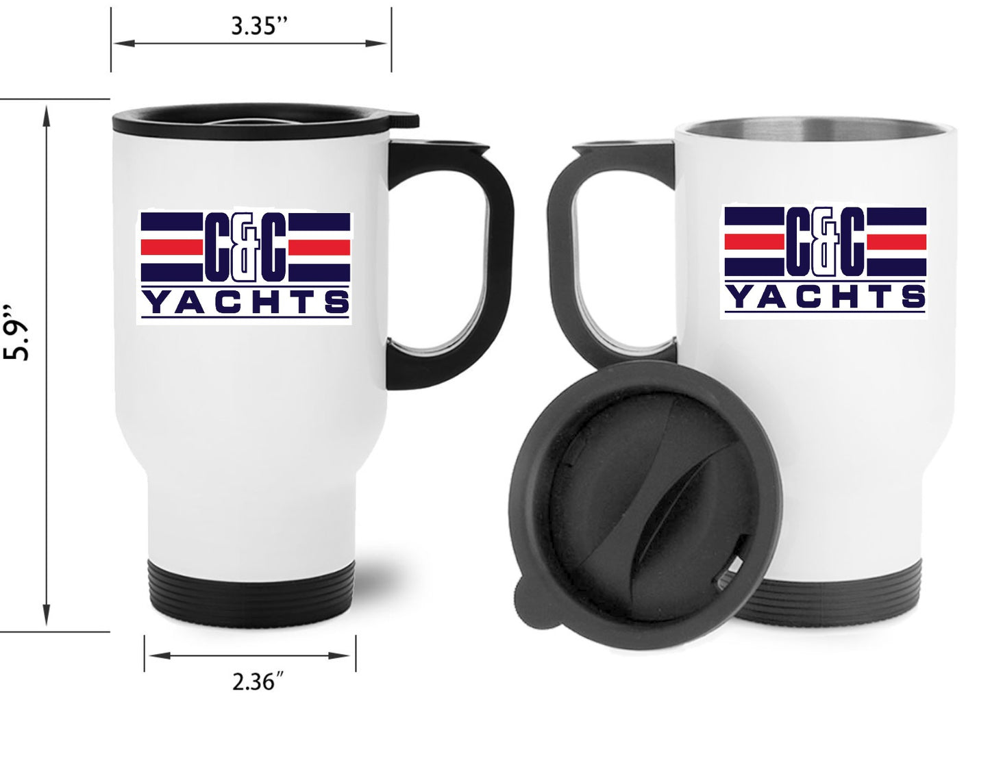 C&C Yachts Logo - 14oz Stainless Steel Travel Mug