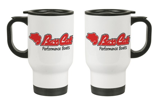 Bass Cat Logo - 14oz Stainless Steel Travel Mug